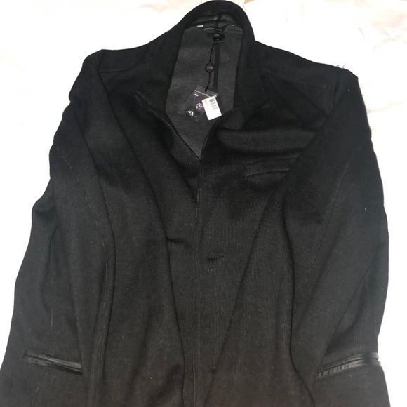 John Varvatos Mens Navy Single Breasted, Stretch, Wool Blend Suit Separate Blazer Jacket